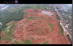 Penampakan Garuda Raksasa yang Rata dengan Tanah Dilihat dari Drone
