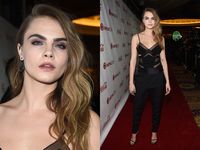 Cara Delevingne Seksi Dibalut Bodysuit Semi Transparan