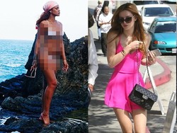 Rihanna Seksi Berbikini di Pantai, Bella Thorne Cantik Serba Pink