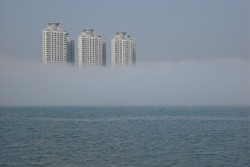 Kabut Unik di Pantai Tiongkok, Seperti Selimut