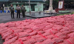 Polres Siak Amankan Ribuan Karung Bawang Merah Diduga Ilegal