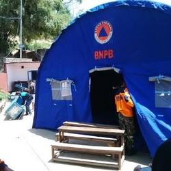 Tim BNPB Dirikan Tenda untuk Sekolah Darurat di Kathmandu Nepal
