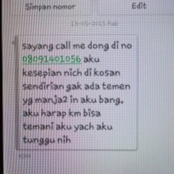 SMS Sayang Call Me Dong, Aku Kesepian Nich di Kosan Kerap Datang, Harus Apa?