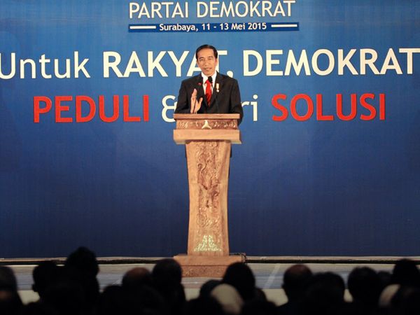 Jokowi Hadiri Kongres PD di Surabaya