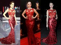 Siapa Lebih Seksi Bergaun Merah Ini, Zaskia 'Gotik', Cinta Laura atau Velove Vexia?