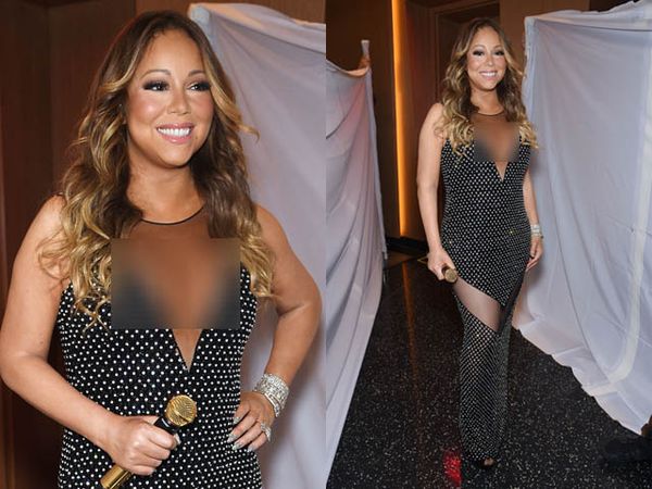 Mariah Carey Seksi dengan Baju Berbelahan Dada Rendah