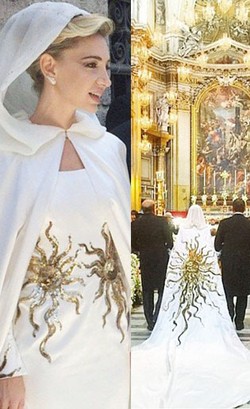 Unik, Gaun Pengantin Berhiaskan Matahari Milik Istri Miliuner Inggris