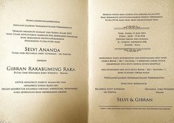 Sederhananya Undangan Pernikahan Gibran-Selvi, Seperti ini Bentuknya