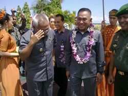 Menhan Ryamizard Tinjau Wilayah Perbatasan Indonesia di Pulau Sebatik