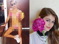 Miley Cyrus Seksi Berbikini Pink, Cindy Crawford Unggah Foto Cantik Sang Putri