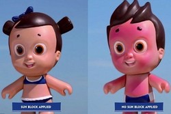 Kulit Boneka Ini Bisa Terbakar Jika Tidak Diolesi Sunscreen