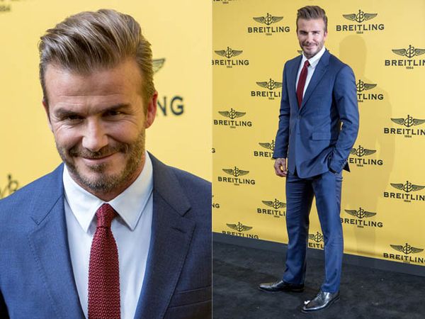 Hot Daddy! David Beckham Gagah Berjas Biru