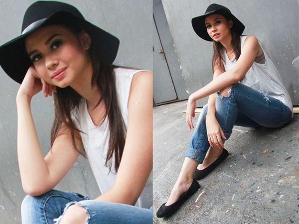 Yuki Kato Bergaya dengan Sun Hats dan Jeans Robek