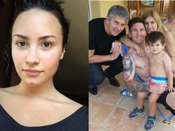 Demi Lovato Cantik Tanpa Make-up, Lionel Messi Pamer Kemesraan Bareng Keluarga