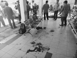 Darah Berceceran, Ini Penampakan TKP Istri yang Ditusuk Suami di Pengadilan