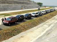Belasan Banteng Pajero PI1 Jajal Tol Cipali