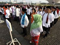 Ahok Pimpin Upacara Ultah Jakarta