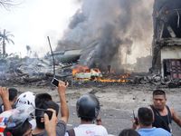 Pesawat Hercules Jatuh di Medan