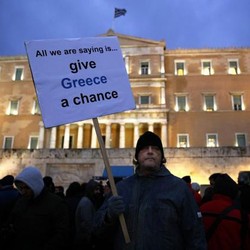 Puluhan Ribu Warga Yunani Turun ke Jalan Tolak Utang IMF