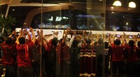 Skuat AS Roma tiba di Hotel Shangri-La pukul 20.45 WIB.