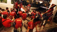 Romanisti sudah memadati area lobi hotel sejak sekitar pukul 14.00 WIB.
