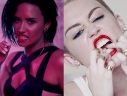 Sama-sama Tampil Sensual di Video Klip, Mana Lebih Seksi Demi Lovato Atau Miley?