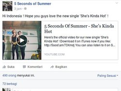 Sapa Penggemar Lewat Facebook, 5 Seconds of Summer Mau Mampir ke Indonesia?