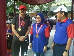 Bos BEI dan OJK Lari Pagi Keliling SCBD Bersama Pelaku Pasar Modal