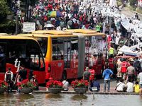 Ada Parade Tauhid, Puluhan Bus TransJakarta Tertahan