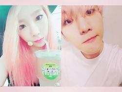 Ketika Baekhyun EXO dan Taeyeon SNSD Kompak Berambut Pink