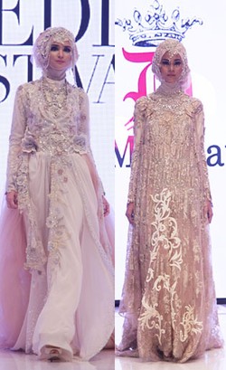 Foto: Sentuhan Mewah Dalam Koleksi Gaun Pengantin Muslim Dida Mischavaro