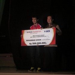Jadi Juara Dunia, Ahsan Diguyur Bonus Rp 500 Juta