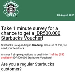 WhatsApp Spam: Mau Voucher Starbucks dan Ikea?
