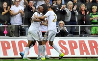 Andre Ayew merayakan gol yang dibuatnya di menit ke-61. Rebecca Naden/Reuters/detikFoto.