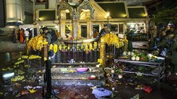Hancur Akibat Ledakan Bom, Kuil Erawan Bangkok Mulai Diperbaiki