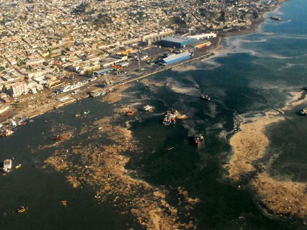 Ini Penampakan Tsunami Chile dari Udara