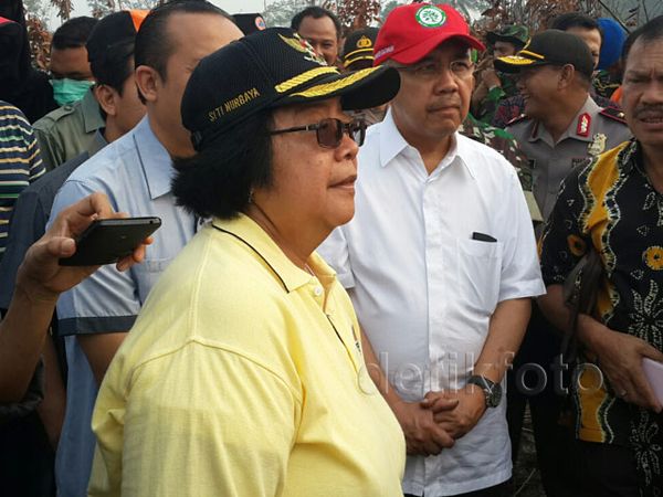 Menteri LHK Tinjau Lokasi Kebakaran Lahan di Riau