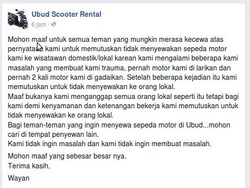 WNI Ditolak Sewa Motor, Ini Penjelasan Bos Rental