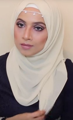 Tutorial Hijab Turban Pesta dengan Scarf Sifon