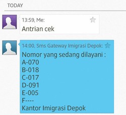 Antrean Paspor Imigrasi Depok Bisa Dipantau via SMS
