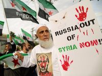 Aksi Kecam Serangan Rusia ke Suriah