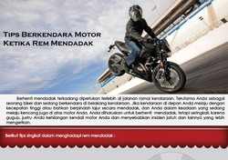 Tips Berkendara Motor Ketika Rem Mendadak