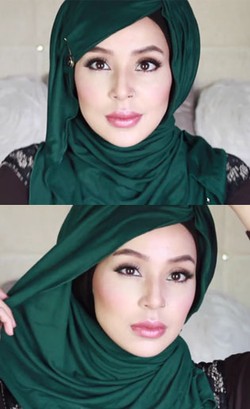 Tutorial Hijab Belah Samping ala Blogger Amerika, Fatiha