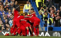 Philippe Coutinho merayakan gol. John Sibley/Reuters/detikFoto.