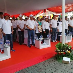 Ikut Jalan Santai, Menteri Rini Sempat Dipapah Bos BTN