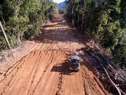 Luar Biasa, Hutan Belantara di Perbatasan RI-Malaysia Disulap Jadi Jalan