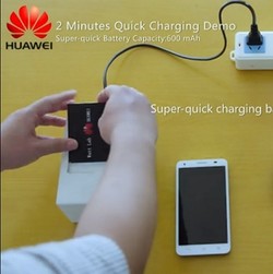 5 Menit Diisi Ulang, Baterai Huawei Tahan 10 Jam