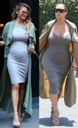 Ikuti Kim Kardashian, Chrissy Teigen Pamer Kehamilan dengan Dress Ketat