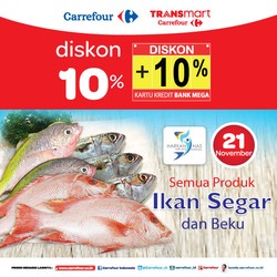 Carrefour Diskon 10% Produk Ikan Segar dan Produk Beku