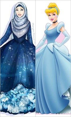 Foto: Ketika Putri Disney Didandani dengan Busana Muslim dan Jilbab